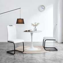 Load image into Gallery viewer, Dining chairs set of 2, White PU Chair modern kitchen chair with metal leg
