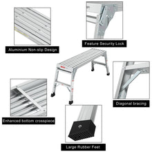 Load image into Gallery viewer, Work Platform Aluminum Portable Bench Folding Ladder ANSI Capacity 225 LBS 40"
