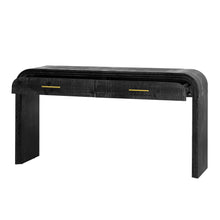 Load image into Gallery viewer, TREXM Unique Retro Silhouette Console Table with Open Style, Two Top Drawers for Entrance, Dinning Room, Living Room (Antique Black)
