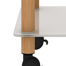 Load image into Gallery viewer, 1-Piece White+Oak Side Table , 2-Tier Space End Table ,Modern Night Stand, Sofa table, Side Table with Storage Shelve
