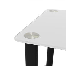 Load image into Gallery viewer, 1-Piece White+Black Side Table , 2-Tier Space End Table ,Modern Night Stand, Sofa table, Side Table with Storage Shelve

