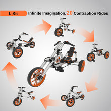 Load image into Gallery viewer, KidRock Buildable Kit 20 in 1 Kids Go Kart Set, Suitable for 1 to 8 Years Old, Two Wheel Bike, Three Wheel Bike, Go Kart, Sit/Stand Scooter, etc. Most Popular L Kit (Non Electric)
