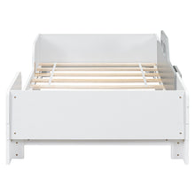 Load image into Gallery viewer, Car-Shaped Twin Wood Bed with Bench,White
