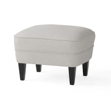 Load image into Gallery viewer, Contemporary Light Grey Fabric Club Chair and Ottoman Set, Stylish Upholstered Armchair with Matching Ottoman, Ideal for Modern Living Room Comfort and Style
