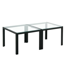 Load image into Gallery viewer, Coffee Table Set of 2, Square Modern Table with Tempered Glass Finish for Living Room,Transparent
