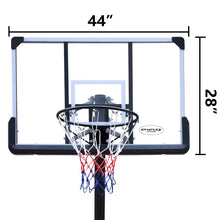 Load image into Gallery viewer, Height Adjustable 7.5 to 10ft Basketball Hoop 44 Inch Backboard Portable Basketball Goal System with Stable Base and Wheels, use for Outdoor
