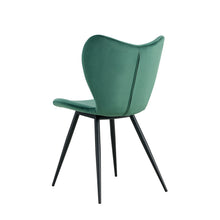 Load image into Gallery viewer, Dining chairs set of 2, Dark Green velvet  Chair modern kitchen chair with metal leg
