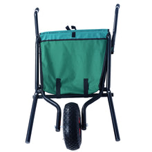 Load image into Gallery viewer, Collapsible Wheelbarrow 176 lbs Folding Yard Garden Wheelbarrow Foldable Lightweight Gardening Heavy Duty Oxford Cloth Green Lawn Cart for Grass, Leaf, Garden Supplies, 10" Pneumatic Tire
