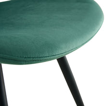 Load image into Gallery viewer, Dining chairs set of 2, Dark Green velvet  Chair modern kitchen chair with metal leg
