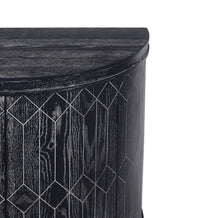 Load image into Gallery viewer, Accent Cabinet Modern Half-moon 2 Door Wooden Cabinet Storage Cabinet Solid Wood Veneer with Featuring Two-tier Storage, for Living Room, Hallway, Entryway and Dining Room, Painted in Black
