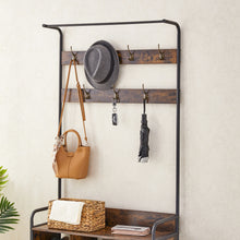 Load image into Gallery viewer, Coat Rack, Hall Tree with Shoe Rack for Entryway, 3-in-1 Entryway Coat Rack and Storage Rack, with 7 Hooks, a Hanging Rod
