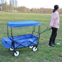 Load image into Gallery viewer, Garden Shopping Beach Cart folding wagon (Blue)
