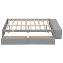 Load image into Gallery viewer, Full Size Bed with Storage Case, 2 Storage drawers, Lengthwise Support Slat,Grey
