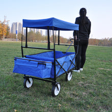 Load image into Gallery viewer, Garden Shopping Beach Cart folding wagon (Blue)
