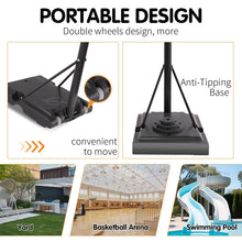 Load image into Gallery viewer, Basketball Hoop Basketball System 4.76-10ft Height Adjustable with 4 Basketball, Net Pocket, Inflator Set
