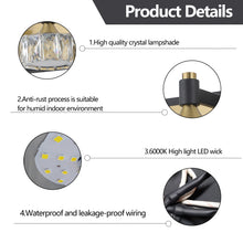 Load image into Gallery viewer, LED 3-Light Modern Crystal Bathroom Vanity Light Over Mirror Bath Wall Lighting Fixtures
