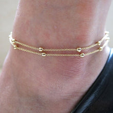 Load image into Gallery viewer, Chic Gold Double Chain Anklet Bracelet Ankle Foot Jewelry Barefoot Beach Anklet
