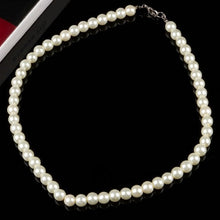 Load image into Gallery viewer, Fashion Elegant 8mm White Pearl Women Girl Chunky Cluster Bib Necklace Jewelry
