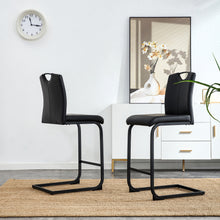 Load image into Gallery viewer, Black PU Chair Barstool Dining Counter Height Chair Set of 2
