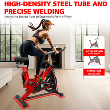 Load image into Gallery viewer, Indoor Exercise Bike Cycling Bike with Comfortable Seat Cushion Black+Red

