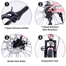 Load image into Gallery viewer, Mountain Bike for Girls and Boys  Mountain 24 inch shimano 7-Speed bike
