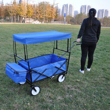 Load image into Gallery viewer, Garden Shopping Beach Cart folding wagon (Blue)

