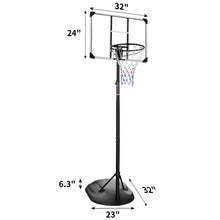 Load image into Gallery viewer, Portable Basketball Hoop System Stand Height Adjustable 7.5ft - 9.2ft with 32 Inch Backboard and Wheels for Youth Adults Indoor Outdoor Basketball Goal
