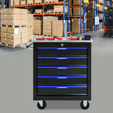 Load image into Gallery viewer, 5 DRAWERS MULTIFUNCTIONAL TOOL CART WITH WHEELS-BLACK+BLUE
