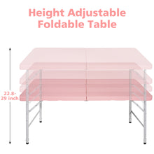 Load image into Gallery viewer, 4ft Pink Portable Folding Table Indoor&amp;Outdoor Maximum Weight 135KG Foldable Table for Camping
