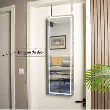 Load image into Gallery viewer, Fashion Simple Jewelry Storage Mirror Cabinet With LED Lights Can Be Hung On The Door Or Wall
