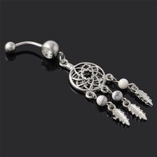 Load image into Gallery viewer, Dream Catcher Rhinestone Net Dangle Belly Navel Ring Bar Barbell Body Piercing
