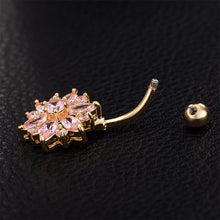 Load image into Gallery viewer, Belly Button Rings Rhinestone Snow Flower Navel Dance Body Piercing Women
