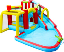 Load image into Gallery viewer, 7 in1 Inflatable slide water park bouncing house outdoor Soccer garden bouncer with Splash pool  &amp; Water gun &amp; Climbing wall &amp; Basketball &amp; Football
