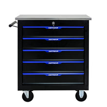Load image into Gallery viewer, 5 DRAWERS MULTIFUNCTIONAL TOOL CART WITH WHEELS-BLACK+BLUE
