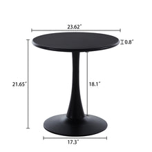 Load image into Gallery viewer, Modern 23.6'' Diameter Solid Metal Base Black Round End Table
