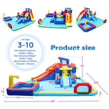 Load image into Gallery viewer, 10 in1 Inflatable slide water park  bouncing house garden with splash pool &amp; water gun &amp; basketball &amp; climbing wall &amp; dual pools &amp; soccer
