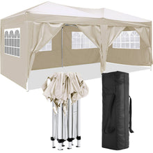 Load image into Gallery viewer, 10'x20' Folding Canopy with 6 Removable Sidewalls Outdoor Event Shelter UPF 50+ Gazebo Portable Tents for Parties Beach Camping Wedding EZ Pop Up Canopy
