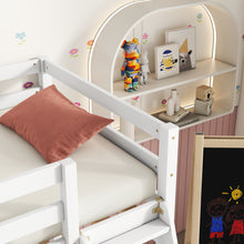 Load image into Gallery viewer, Twin Size High Loft Bed with inclined Ladder, Guardrails,White
