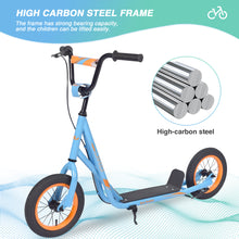 Load image into Gallery viewer, Youth Scooter Kick Scooter for Kids 6+ with Adjustable Handlebar, 12 Inch Inflatable Wheels ,Widened non-slip Footboard
