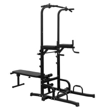 Load image into Gallery viewer, Power Tower Dip Station with Bench Pull Up Bar Stand Adjustable Height Heavy Duty Multi-Function Fitness Training Equipment for Home Office Gym
