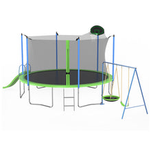 Load image into Gallery viewer, 12FT Trampoline with Slide and Swings, ASTM Approved Large Recreational Trampoline with Basketball Hoop and Ladder,Outdoor Backyard Trampoline with Net, Capacity for Kids and Adults
