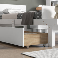 Load image into Gallery viewer, Twin Bed with Footboard Bench,2 drawers,White
