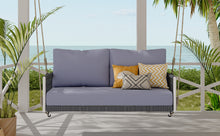 Load image into Gallery viewer, TREXM 1-Piece Woven Rope Outdoor Swing Sofa with Soft Cushions Seating 2 for Patio, Courtyard and Balcony (Light Grey)
