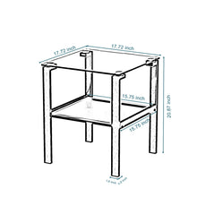 Load image into Gallery viewer, Glass two layer tea table, small round table, bedroom corner table, living room grey side table
