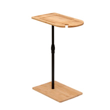 Load image into Gallery viewer, Couch Tray Table Bamboo Height Adjustable Side Table for Sofa C-shaped Oval End Tables with Slots for Bed &amp; Chairs in Living Room &amp; Bedroom (Oval + Rectangle)
