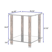 Load image into Gallery viewer, 1-Piece Black + Walnut Side Table , 2-Tier Space End Table ,Modern Night Stand, Sofa table, Side Table with Storage Shelve

