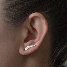 Load image into Gallery viewer, 1 Pair Nature Inspired Delicate Leaf Ear Crawler Ear Vines Sweep Pin Earrings
