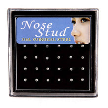 Load image into Gallery viewer, 24Pcs Crystal Rhinestone Nose Ring Bone Stud Bar Surgical Steel Piercing Jewelry

