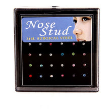 Load image into Gallery viewer, 24Pcs Crystal Rhinestone Nose Ring Bone Stud Bar Surgical Steel Piercing Jewelry
