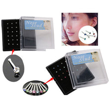 Load image into Gallery viewer, 24Pcs Crystal Rhinestone Nose Ring Bone Stud Bar Surgical Steel Piercing Jewelry

